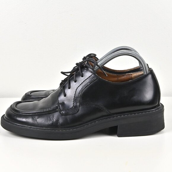 Giorgio Brutini Handcrafted Black Leather Apron Toe Derbies US 8 UK 7 Made Italy - Picture 3 of 16
